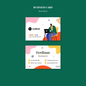 扁平莫兰迪风格商务名片模板